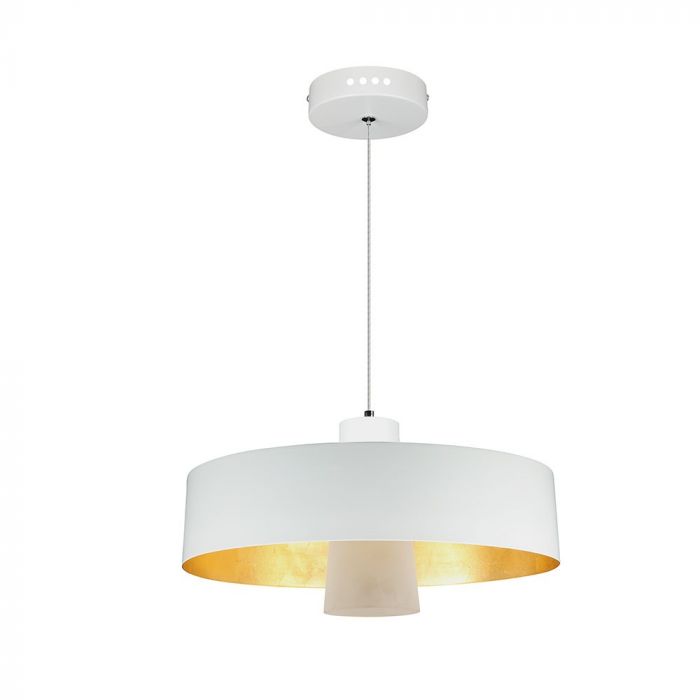 7W Led Pendant Light (Acrylic) - White Lamp Shade D=340*190mm 3000K