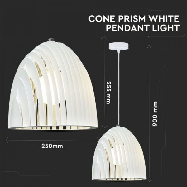Pendant Light Cone Prism White D=250*270mm