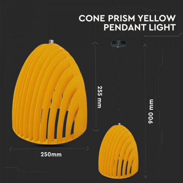Pendant Light Cone Prism Yellow D=250*270mm