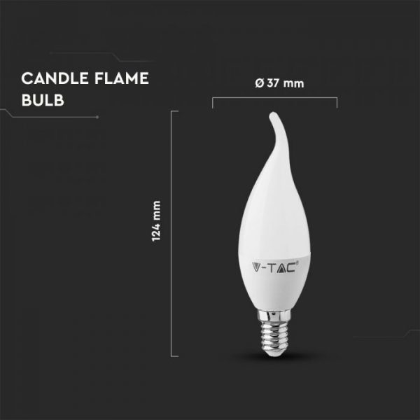 LED Bulb 4W Candle Flame E14 Warm White