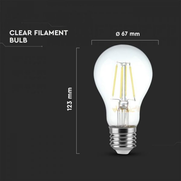 8W LED Bulb A67 - E27 Clear Glass