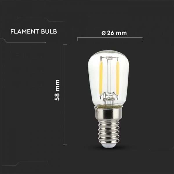 LED Bulb 2W ST26 - E14 Clear Glass 6000K (white)