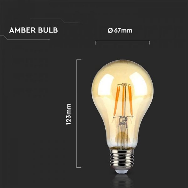 10W LED Bulb A67 Amber Cover 2200K E27