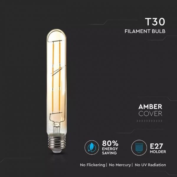 6W LED Bulb T30 Amber Cover 2200K (warm white)