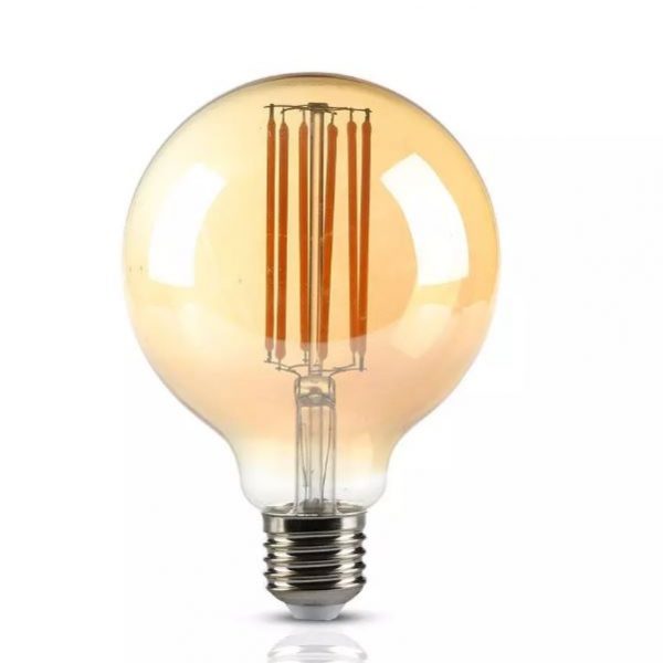 7W G95 LED Bulb Long Filament Amber Cover 2200K (warm white)