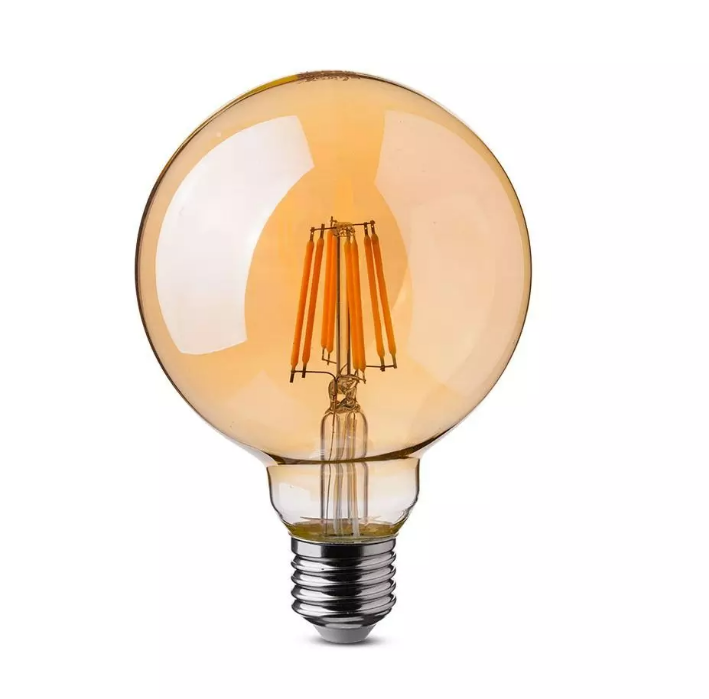 8W LED Bulb G125 E27 Amber Cover 2200K (warm white)