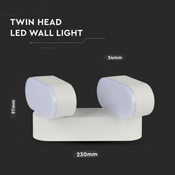 12W Double-Head Rotatable Wall Lamp IP65