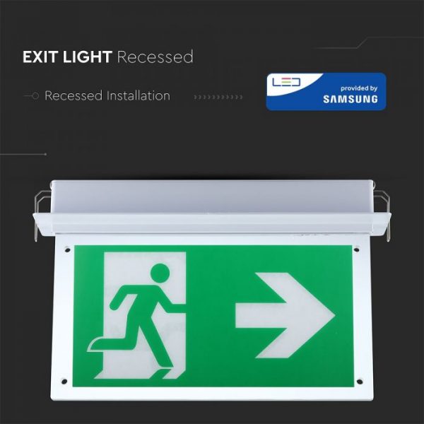 LED SAMSUNG Recessed Fixed Emergency LED Exit Light 6000k IP20