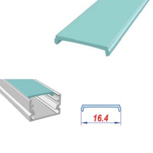 Flat LED Profile Diffuser Polycarbon Opal Transparent 16.4mm