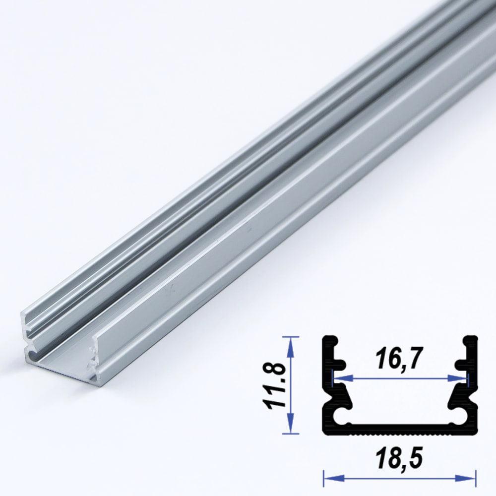 Surface Aluminium LED Profile Channel 18.5 x 11.8mm (Anodized)