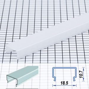 Square Surface Poly-carbon LED Profile Opal 18.5*10.7 mm (metre)