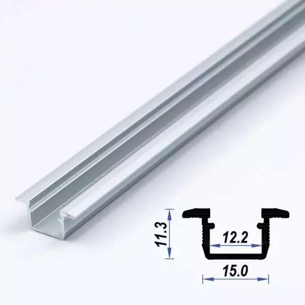 Recessed Aluminium Led Profile Mat Anodized 15*11.3 mm(metre)