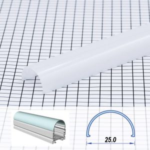 Square Flat Poly-carbon LED Profile Opal 22.3 mm (metre)