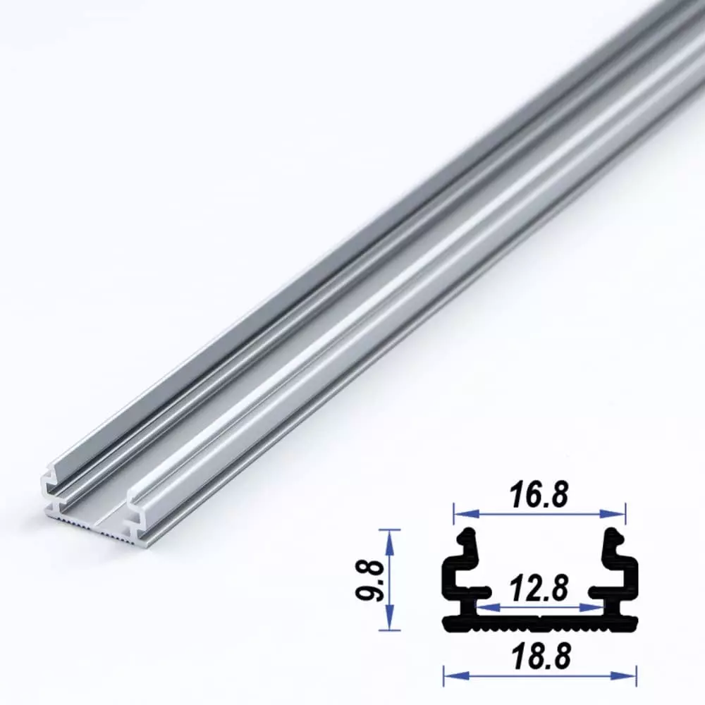 Surface Aluminium LED Profile 18.8 x 9.8 mm (metre)