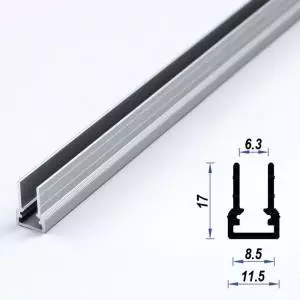 Surface for Glass Aluminium LED Profile Mat Anodized 11.5*17 mm (metre)