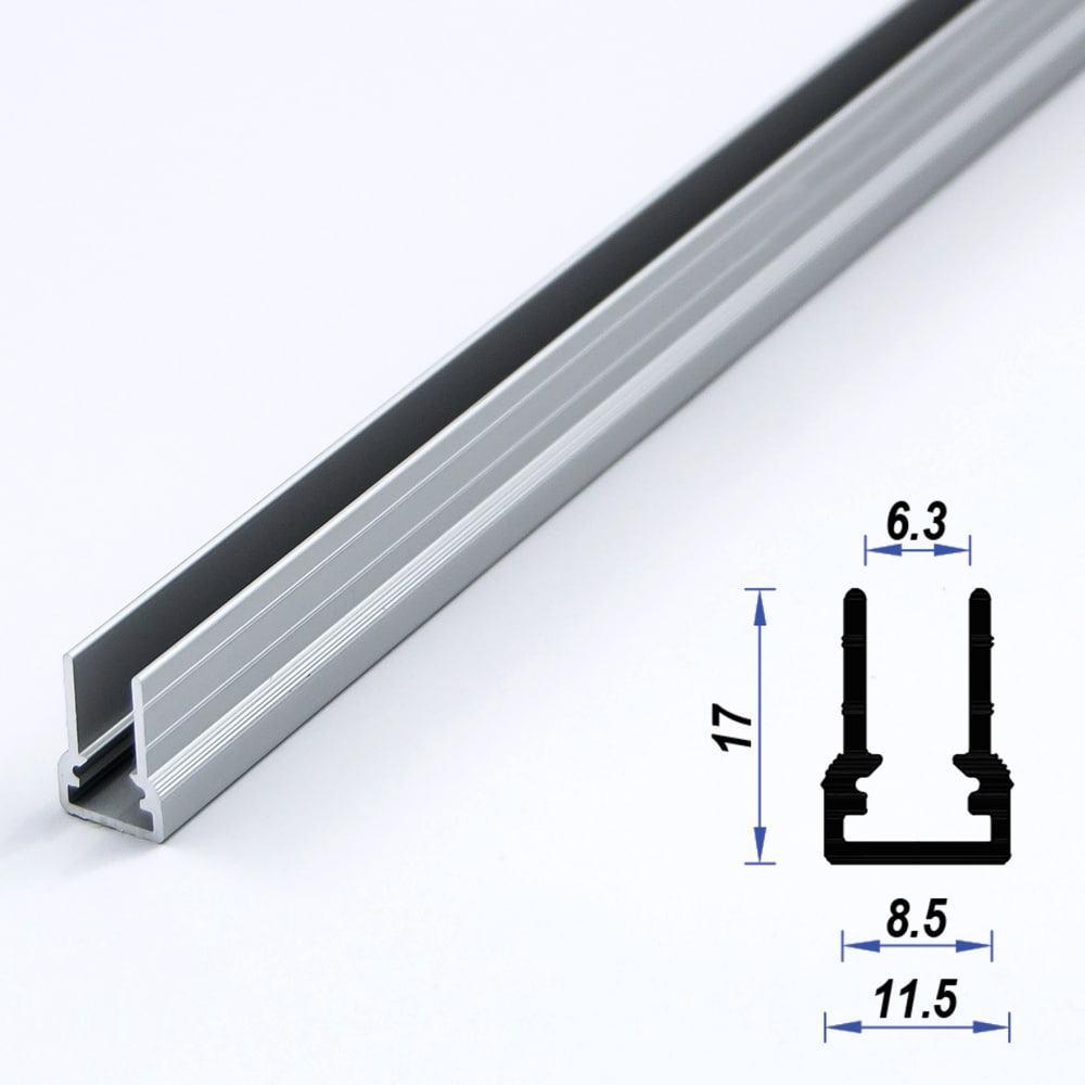 Surface for Glass Aluminium LED Profile 11.5 x 17 mm (metre)