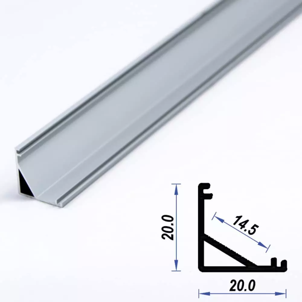 Corner Aluminium LED Profile 20 x 20 mm (metre)