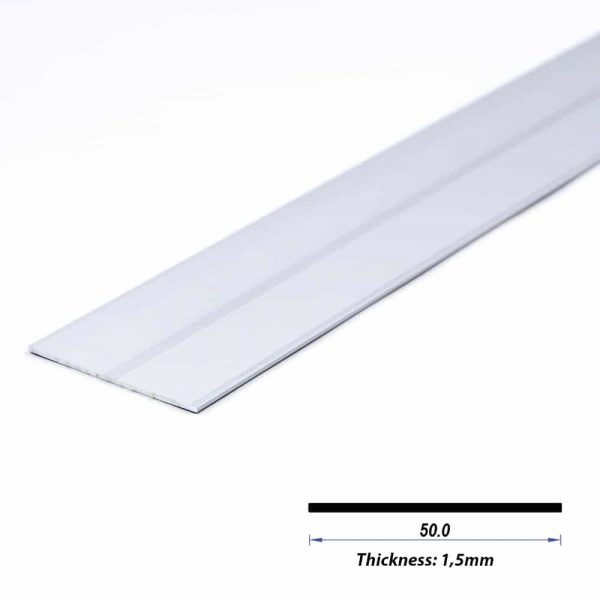 Flat Aluminium LED Profile 50 x 1.5 mm (metre)