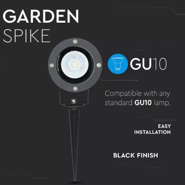 Garden Spike Aluminium Black Body GU10 IP44