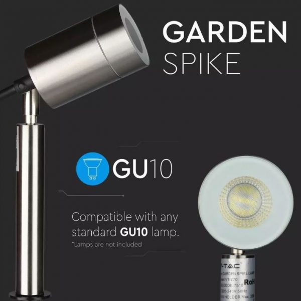 Garden Spike Aluminium Body GU10 White IP65