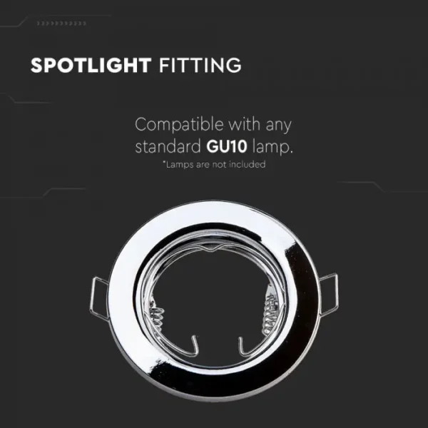 GU10 Round Spotlight Fitting Chrome 2 pcs box