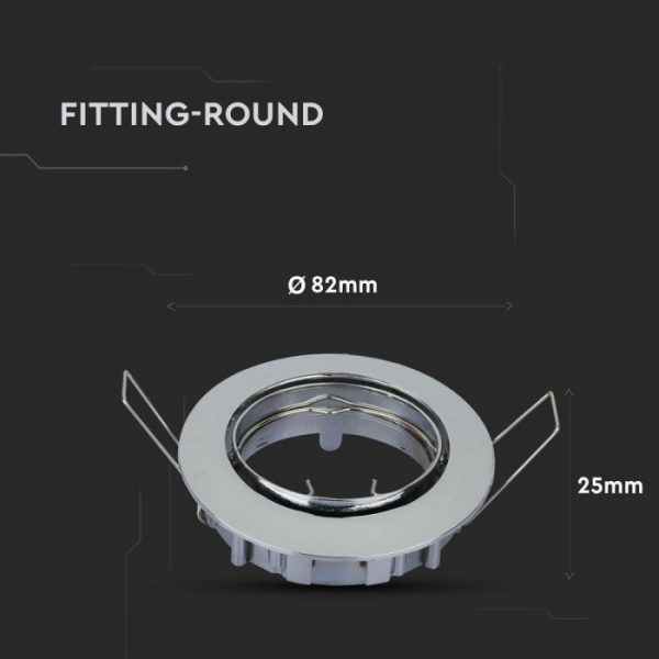 GU10 Fitting Round Movable Chrome