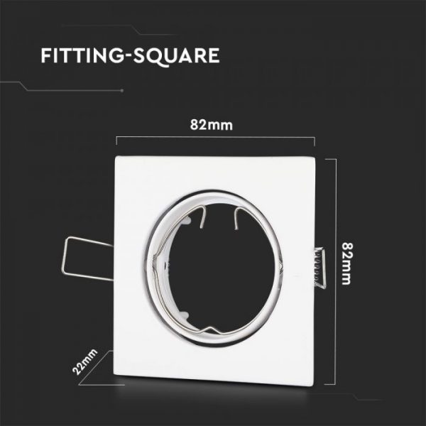 GU10 Fitting Square Movable White
