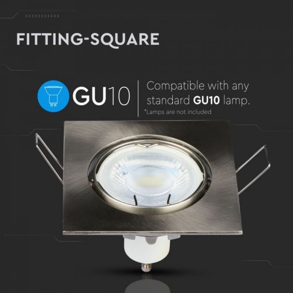 GU10 Fitting Square Movable Satin Nickel