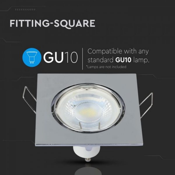 GU10 Fitting Square Movable Chrome
