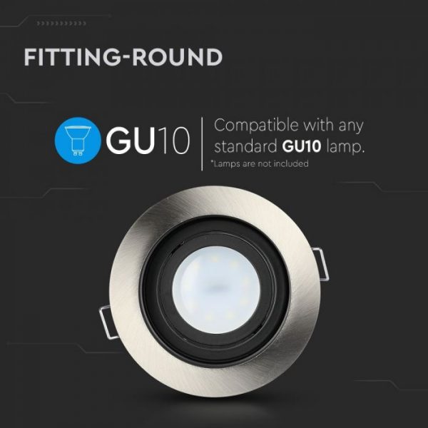 GU10 Fitting Round Satin Nickel 100x45mm