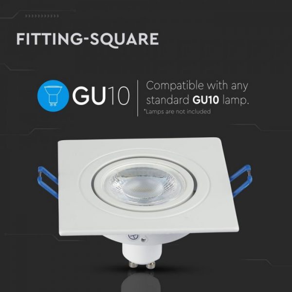1*GU10 Fitting Round/ Square Shape Aluminium/White Body Colour