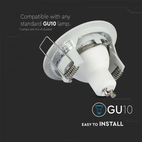 GU10 Fitting Round White Aluminium