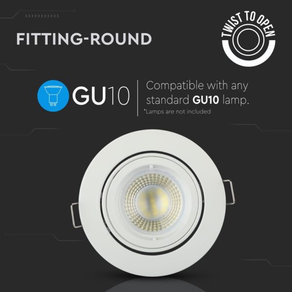 GU10 Fitting Round Twist Open