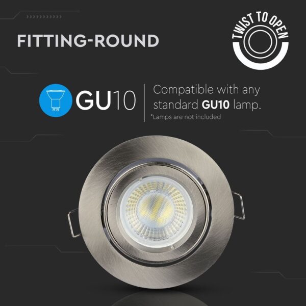 GU10 Fitting Round Twist Open
