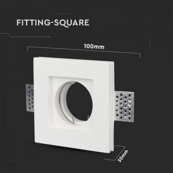 GU10 Fitting Square Gypsum 100x100 White