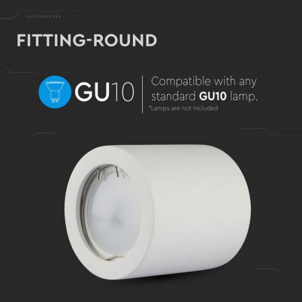 GU10 Fitting Round Gypsum White