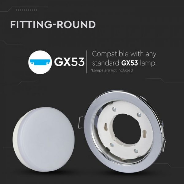 GX53 Fitting Round Chrome