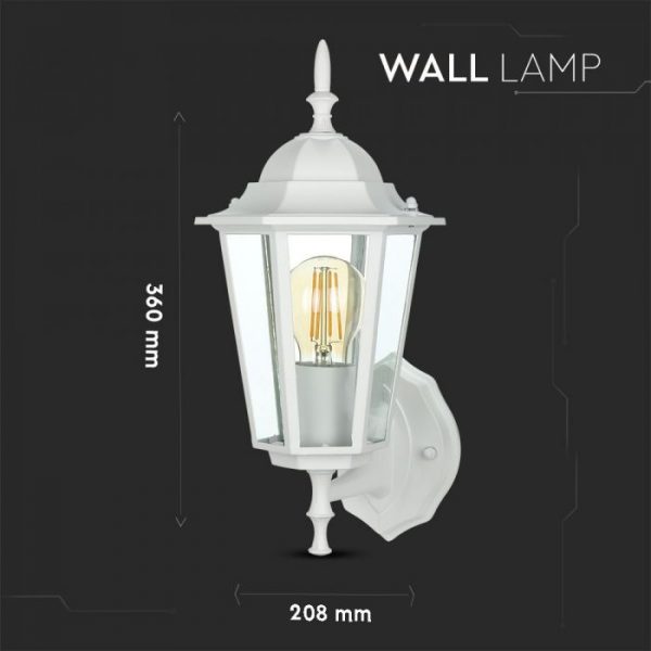 Wall Lamp E27 Matt White Up