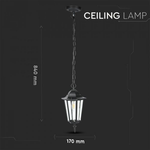 Ceiling Garden Lamp Matt Black