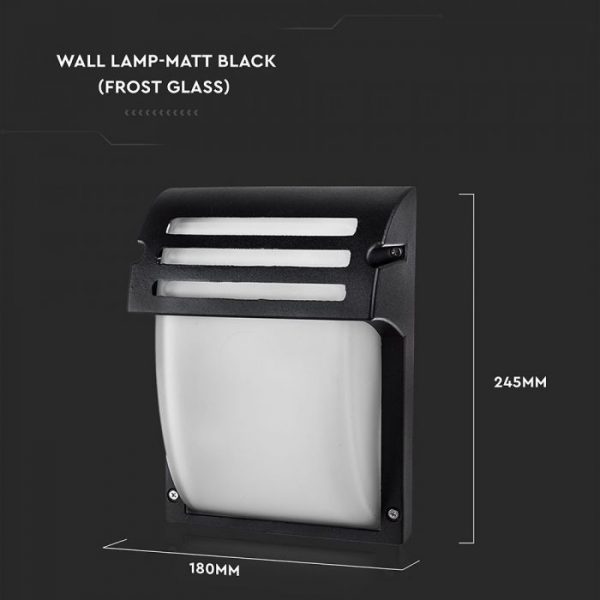 Wall Lamp Frost Glass Matt Black