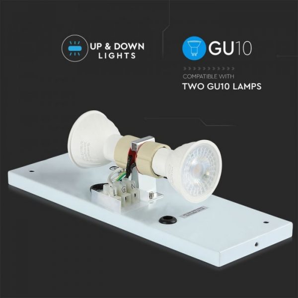 GU10 2 Way Wall Fitting Square Stainless Steel IP44