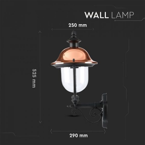 Wall Lamp E27 With Clear Glass Cover Up Lighting