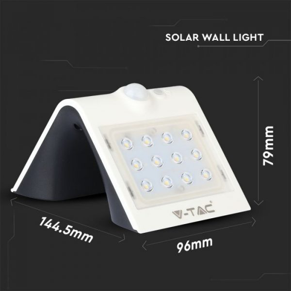 1.5W LED Solar Wall Light White/Black Body