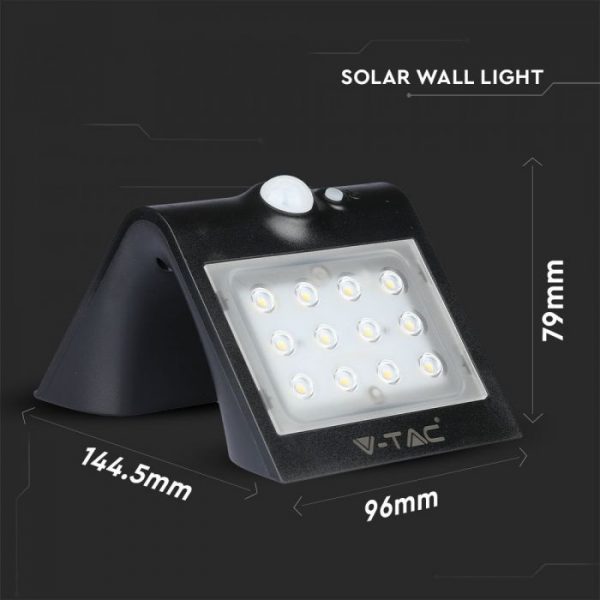 1.5W LED Solar Wall Light Black Body