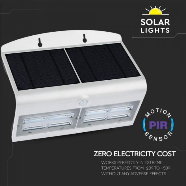 6.8W LED Solar Wall Light 4000K White Black Body