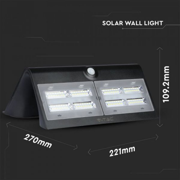6.8W LED Solar Wall Light 4000K 4000K Black Black Body