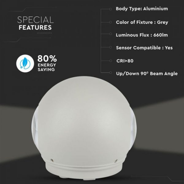 6W LED Up-Down Wall Light Round IP65