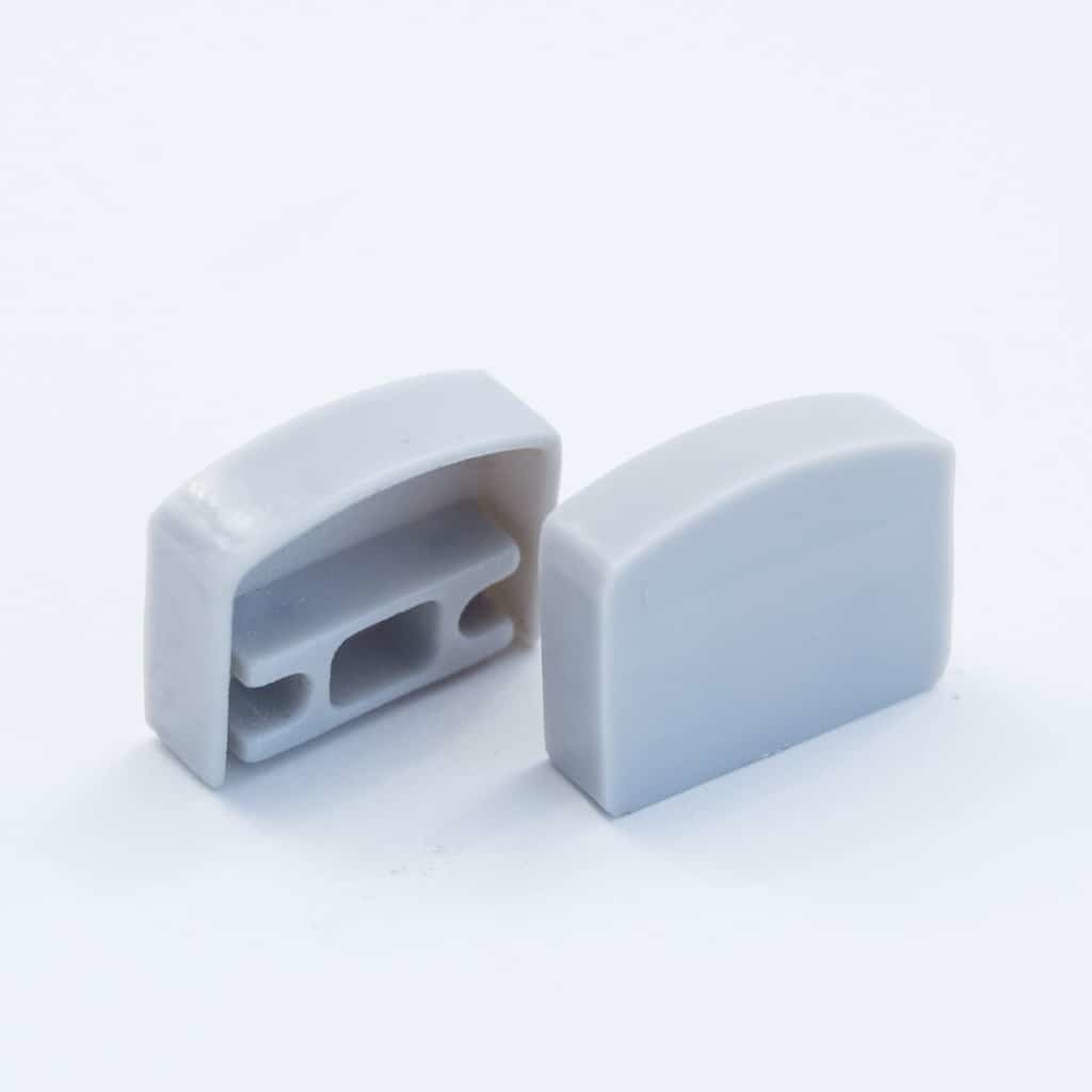 Plastic End Cap Grey for Surface Profile Round 18mm