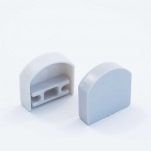 Plastic End Cap Grey for Surface Profile Round Diffuser 18mm