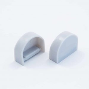 Plastic End Cap Grey for Slim Surface Profile Round Diffuser 18mm